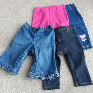 Bundle of 4 girls 6mo pants